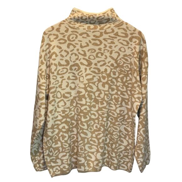 J. McLaughlin Animal Print Funnel Neck Sweater - size XL - Picture 1 of 5